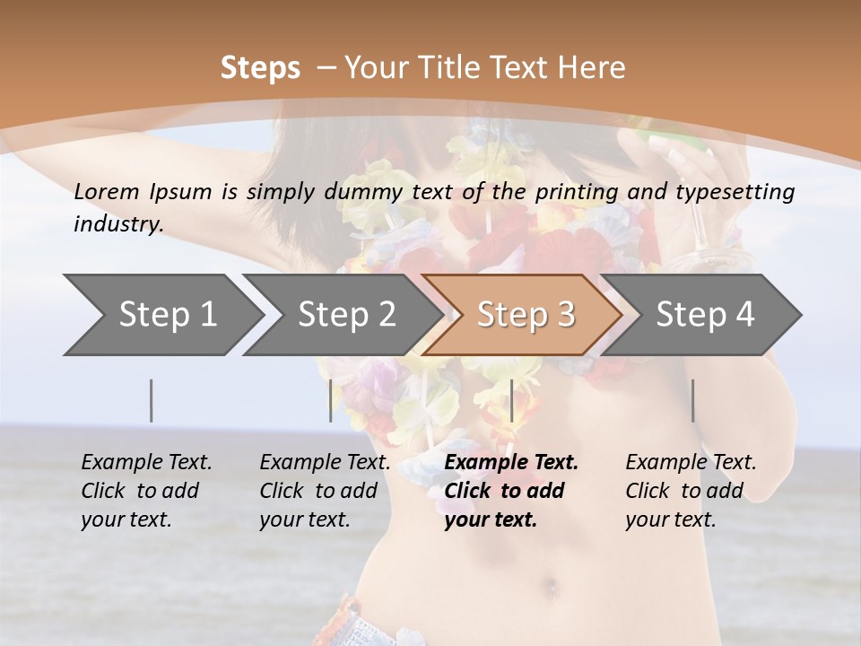 Woman Ocean Straw PowerPoint Template