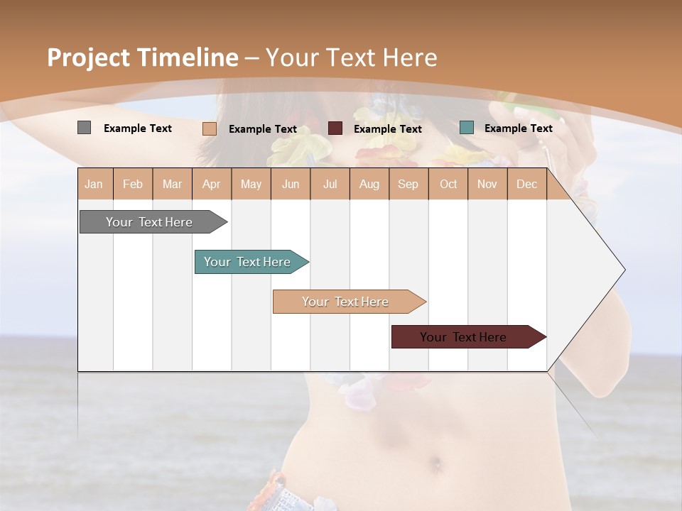 Woman Ocean Straw PowerPoint Template