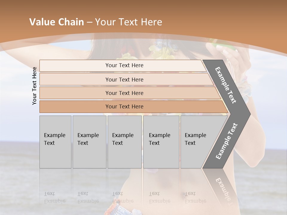 Woman Ocean Straw PowerPoint Template