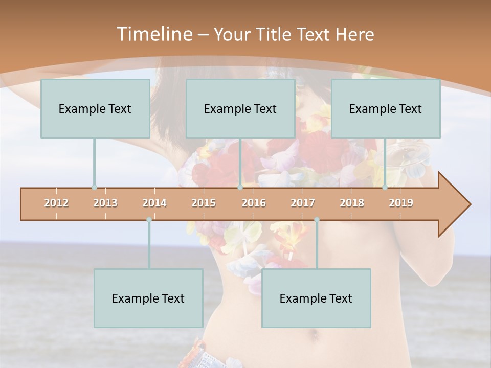 Woman Ocean Straw PowerPoint Template