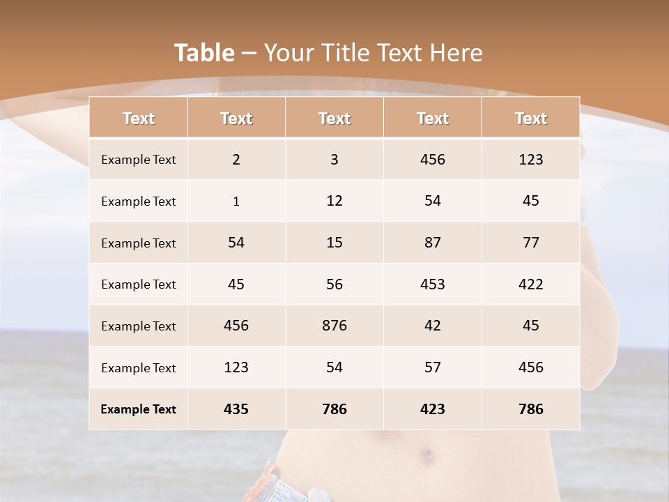 Woman Ocean Straw PowerPoint Template