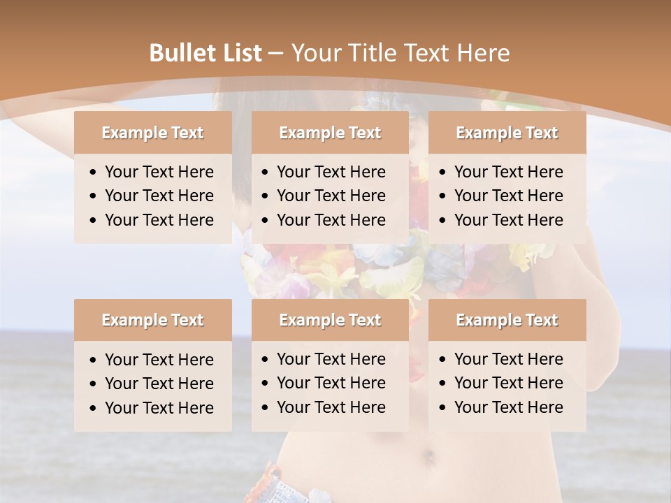 Woman Ocean Straw PowerPoint Template