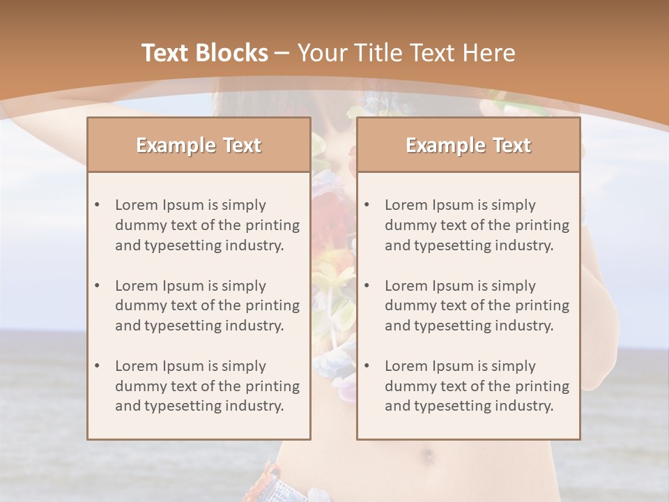 Woman Ocean Straw PowerPoint Template