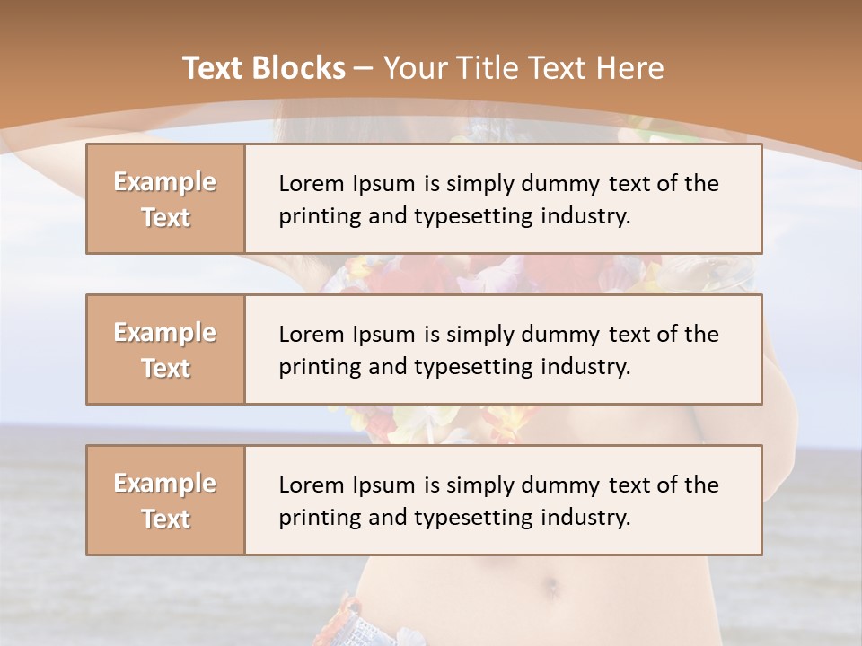 Woman Ocean Straw PowerPoint Template