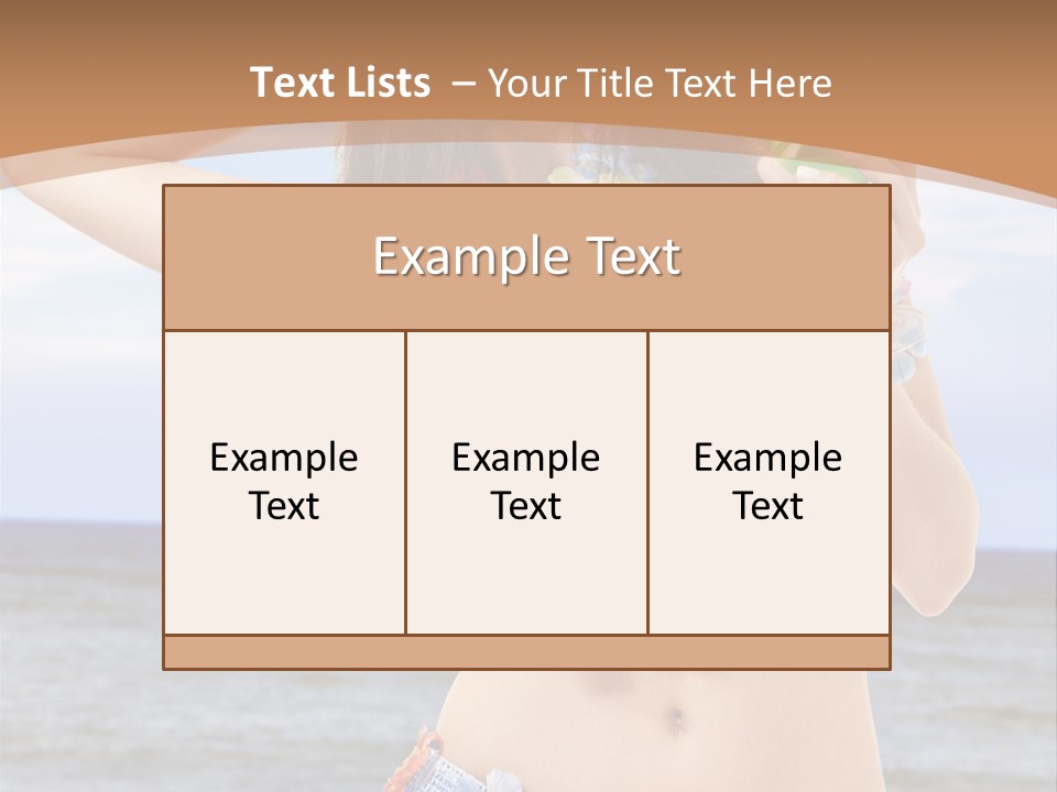 Woman Ocean Straw PowerPoint Template