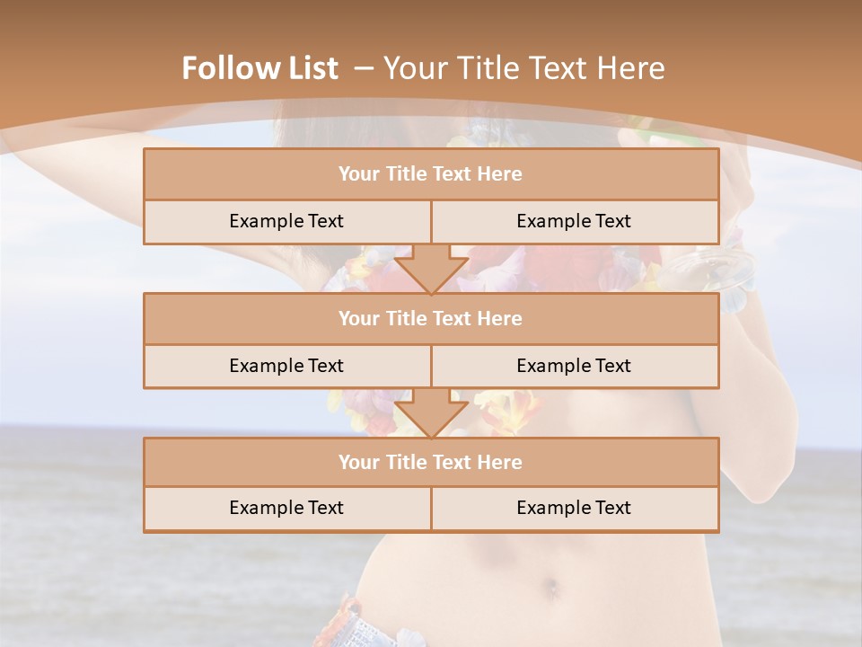 Woman Ocean Straw PowerPoint Template