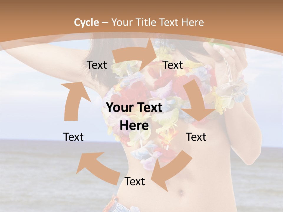 Woman Ocean Straw PowerPoint Template