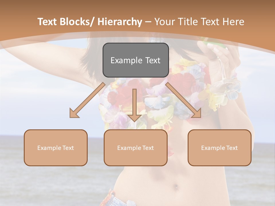 Woman Ocean Straw PowerPoint Template