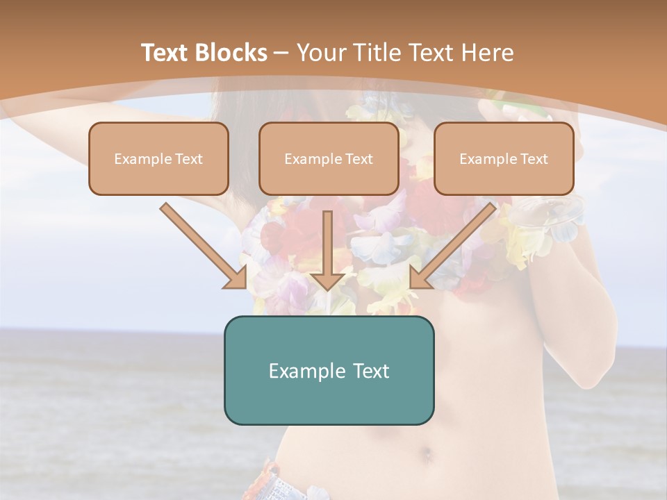 Woman Ocean Straw PowerPoint Template