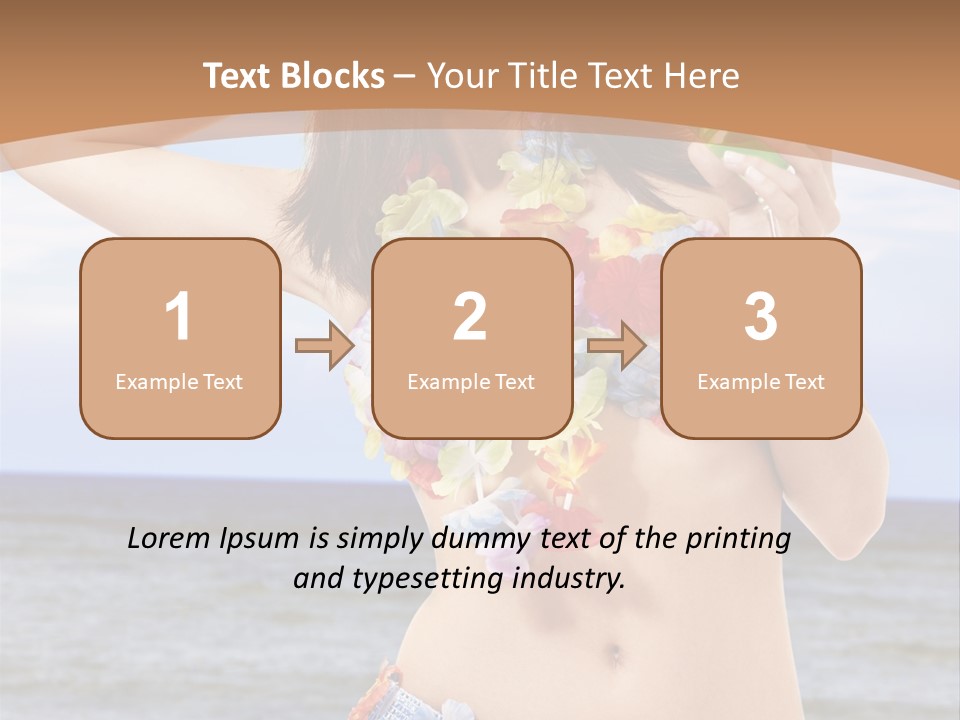 Woman Ocean Straw PowerPoint Template