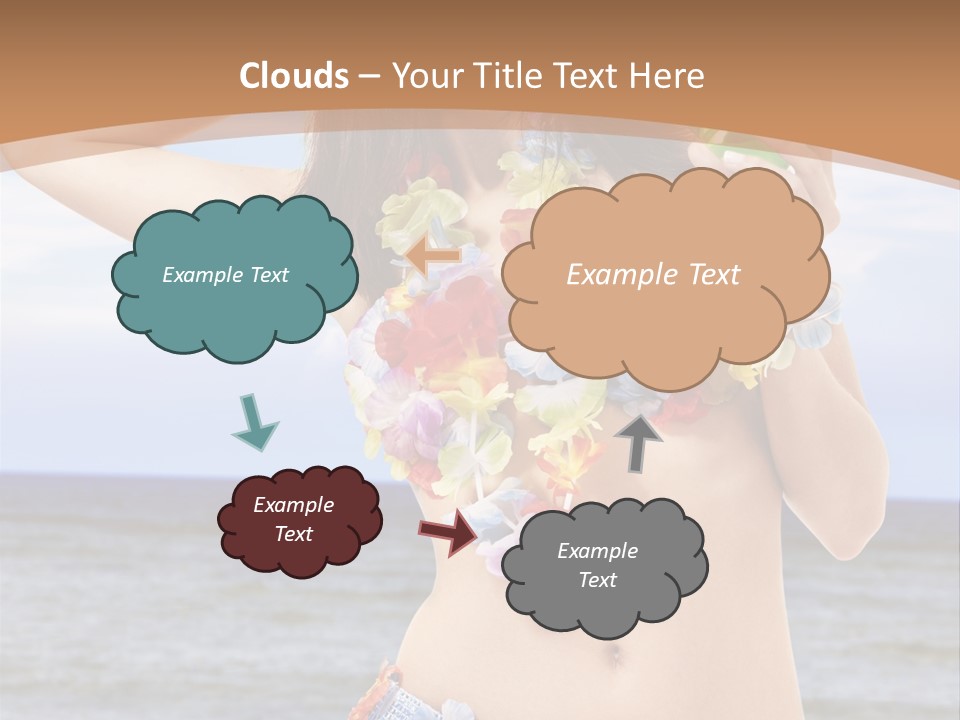 Woman Ocean Straw PowerPoint Template