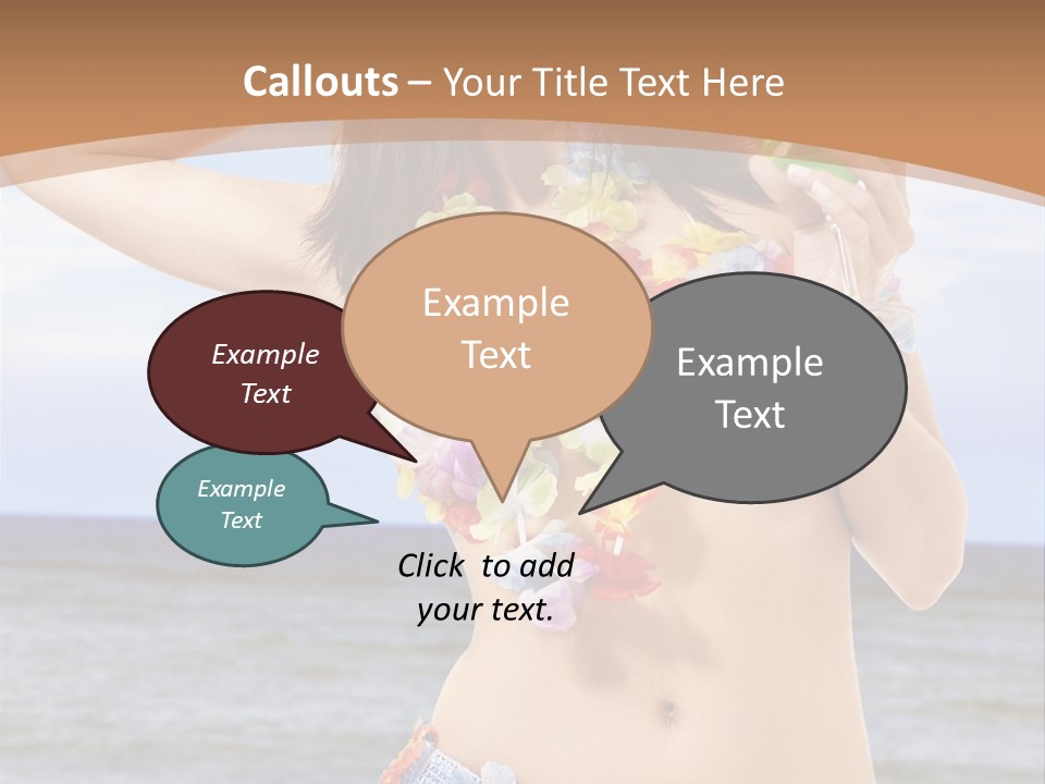 Woman Ocean Straw PowerPoint Template