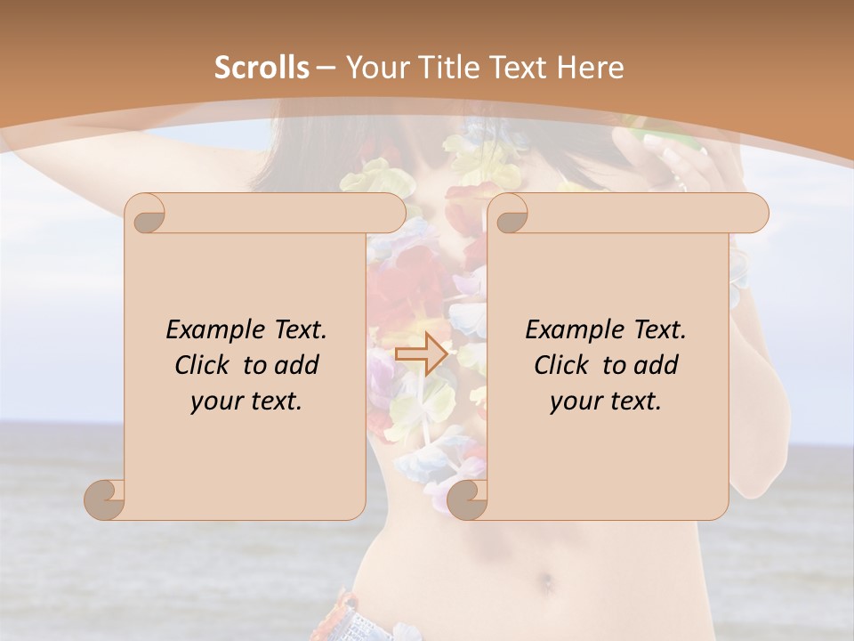 Woman Ocean Straw PowerPoint Template