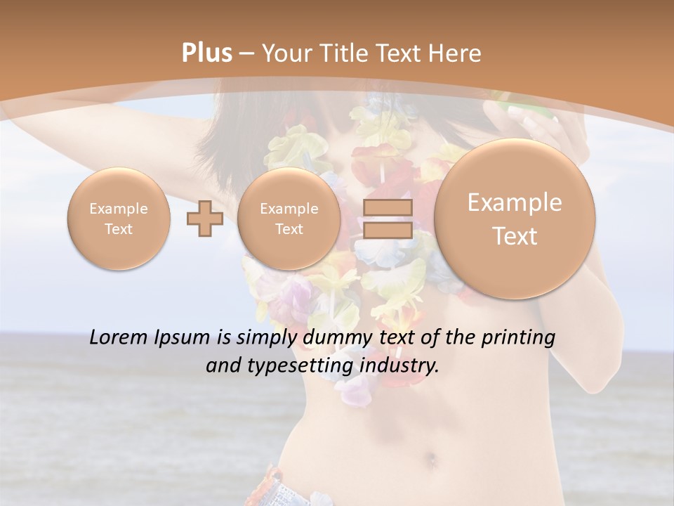 Woman Ocean Straw PowerPoint Template