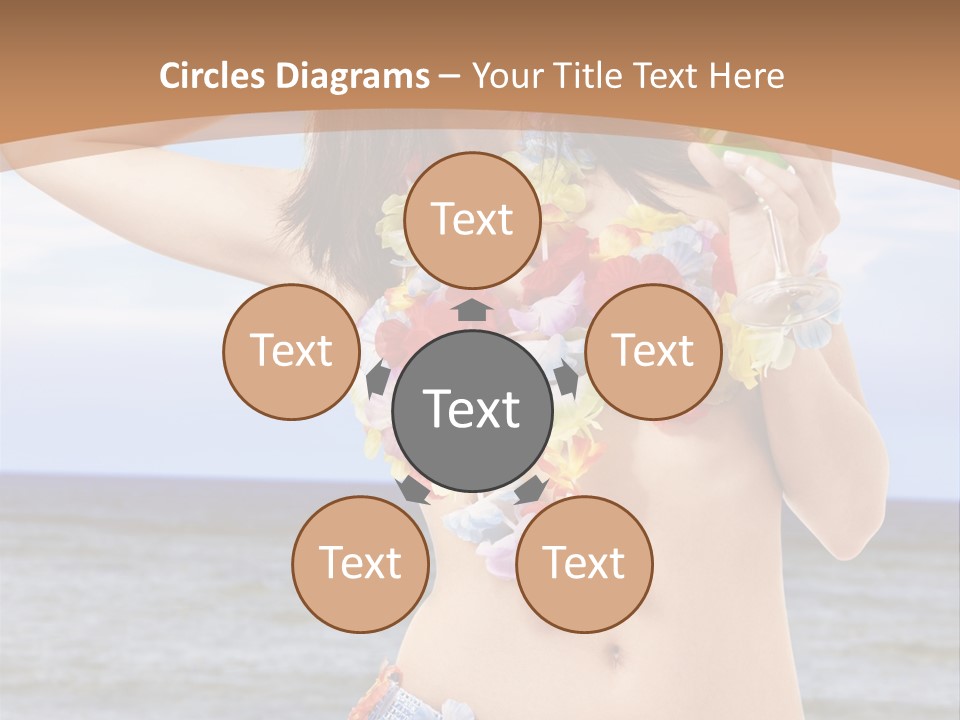 Woman Ocean Straw PowerPoint Template