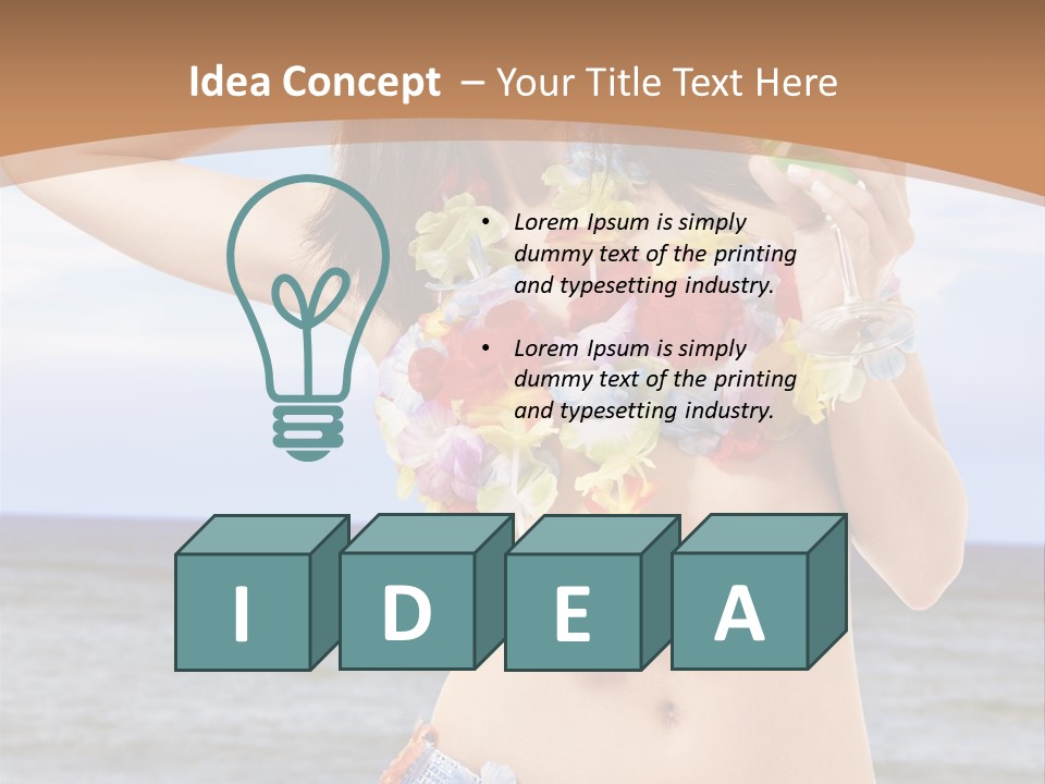 Woman Ocean Straw PowerPoint Template