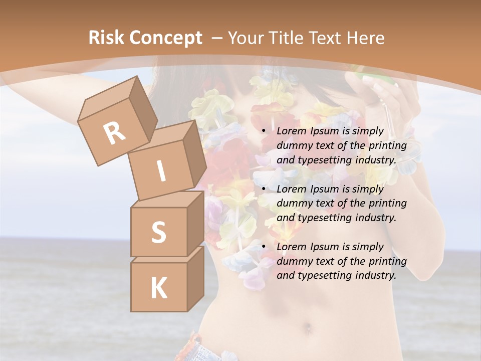 Woman Ocean Straw PowerPoint Template