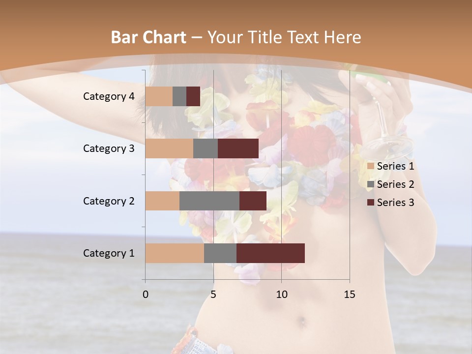 Woman Ocean Straw PowerPoint Template