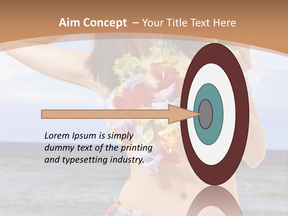 Woman Ocean Straw PowerPoint Template