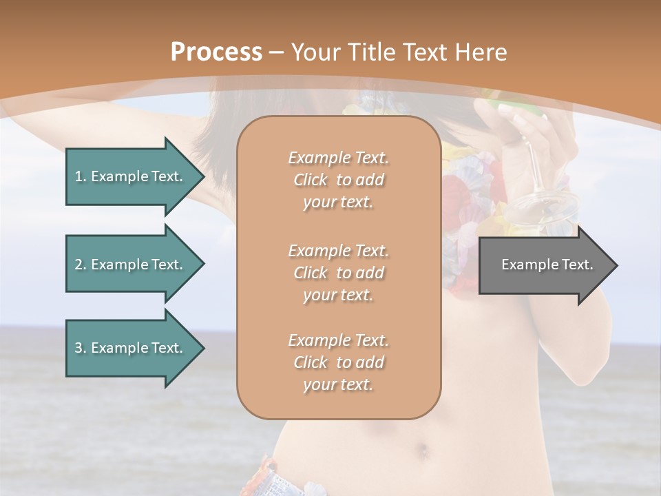 Woman Ocean Straw PowerPoint Template