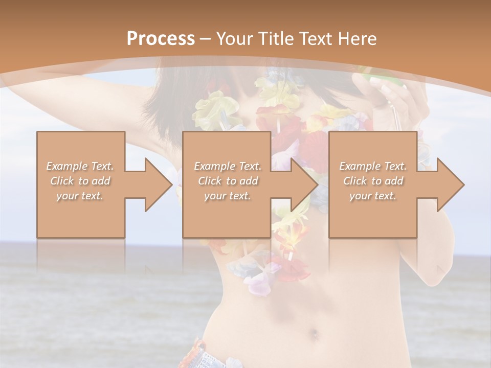 Woman Ocean Straw PowerPoint Template