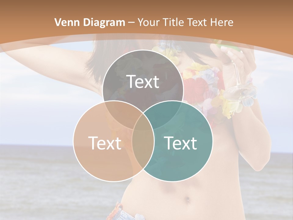 Woman Ocean Straw PowerPoint Template