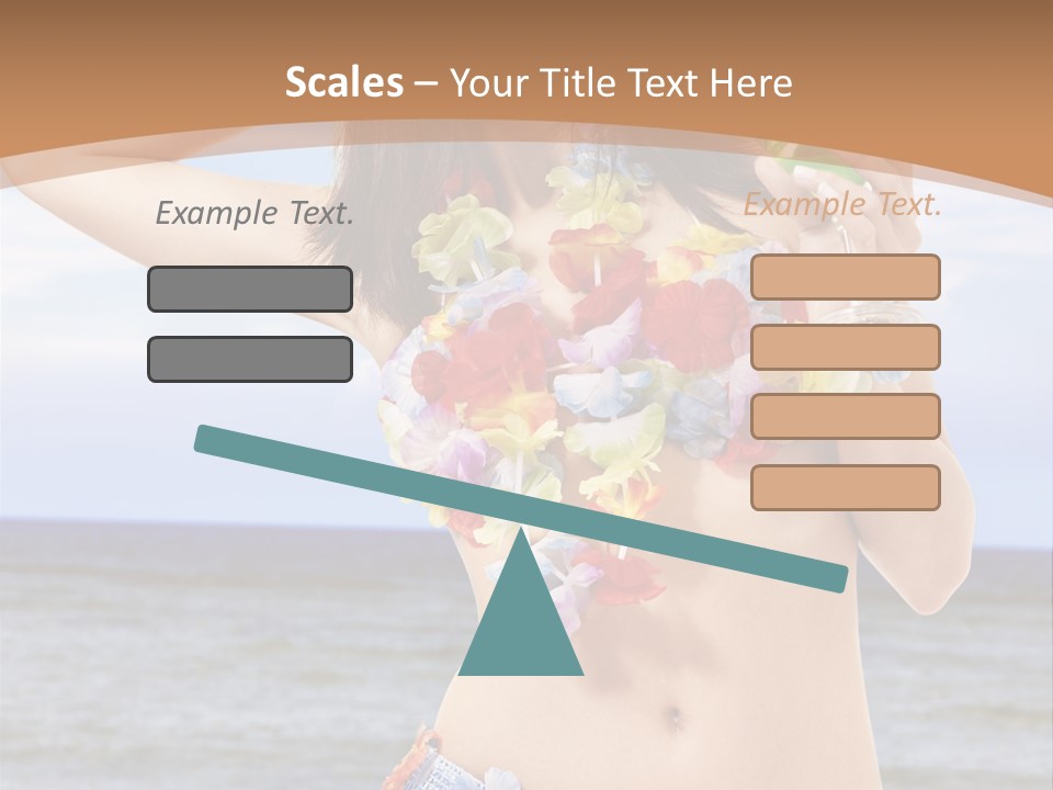 Woman Ocean Straw PowerPoint Template