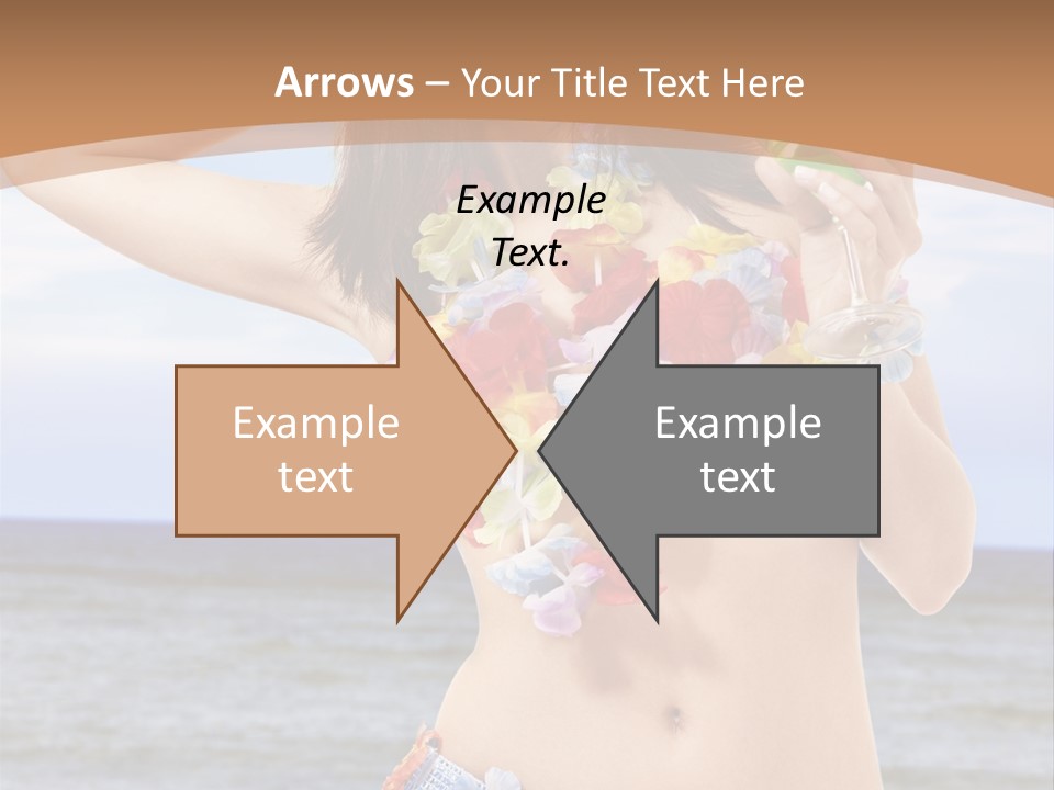 Woman Ocean Straw PowerPoint Template