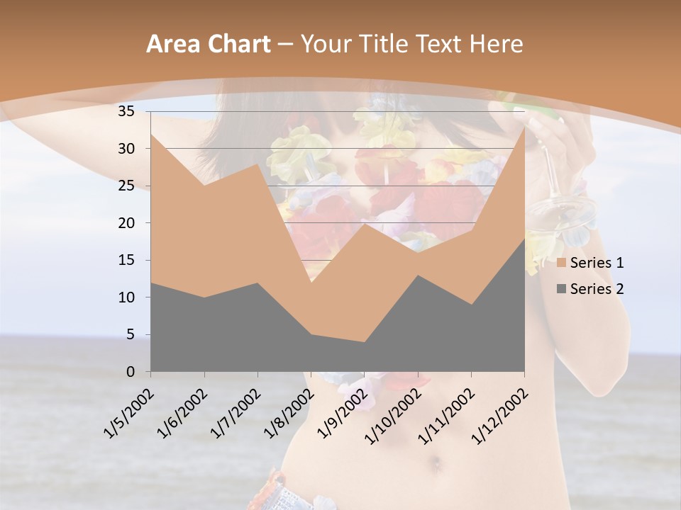 Woman Ocean Straw PowerPoint Template