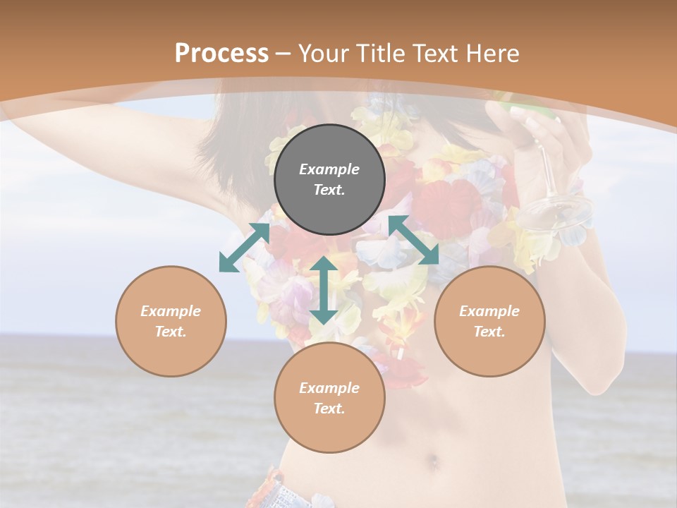 Woman Ocean Straw PowerPoint Template