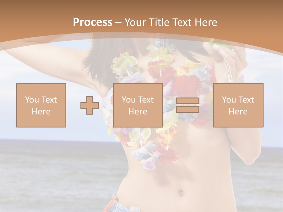 Woman Ocean Straw PowerPoint Template