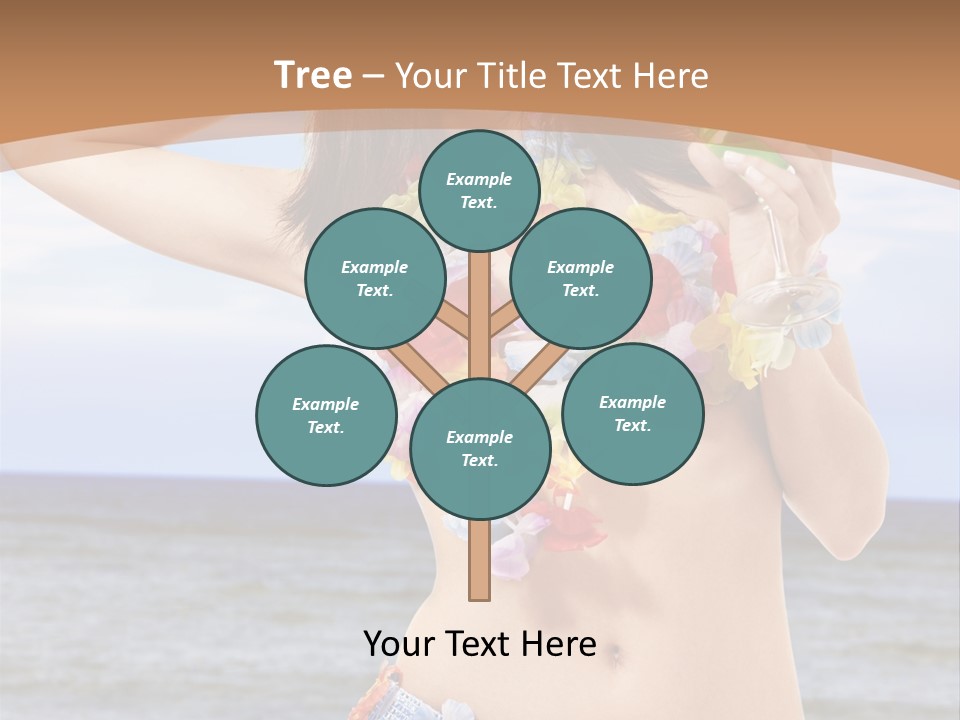 Woman Ocean Straw PowerPoint Template