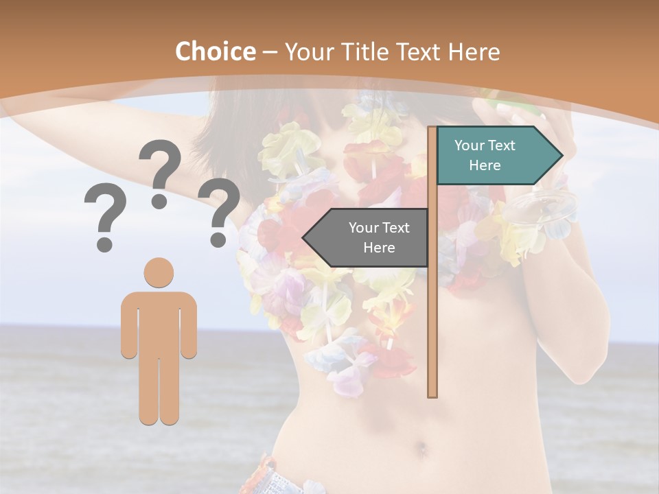 Woman Ocean Straw PowerPoint Template