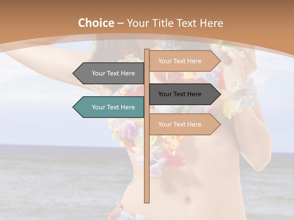 Woman Ocean Straw PowerPoint Template
