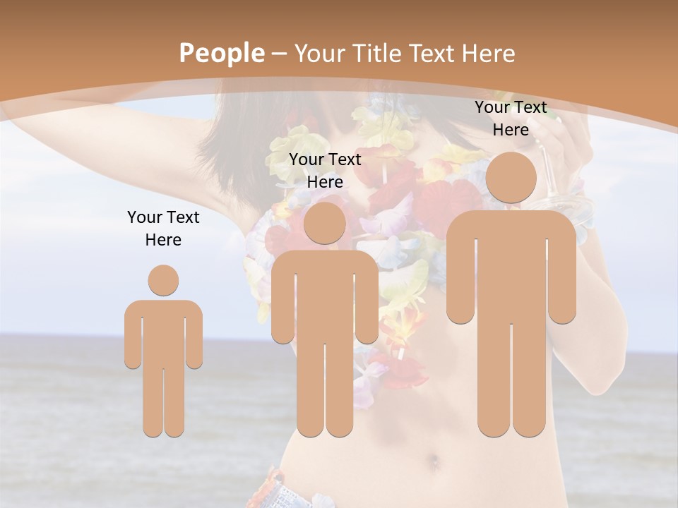 Woman Ocean Straw PowerPoint Template