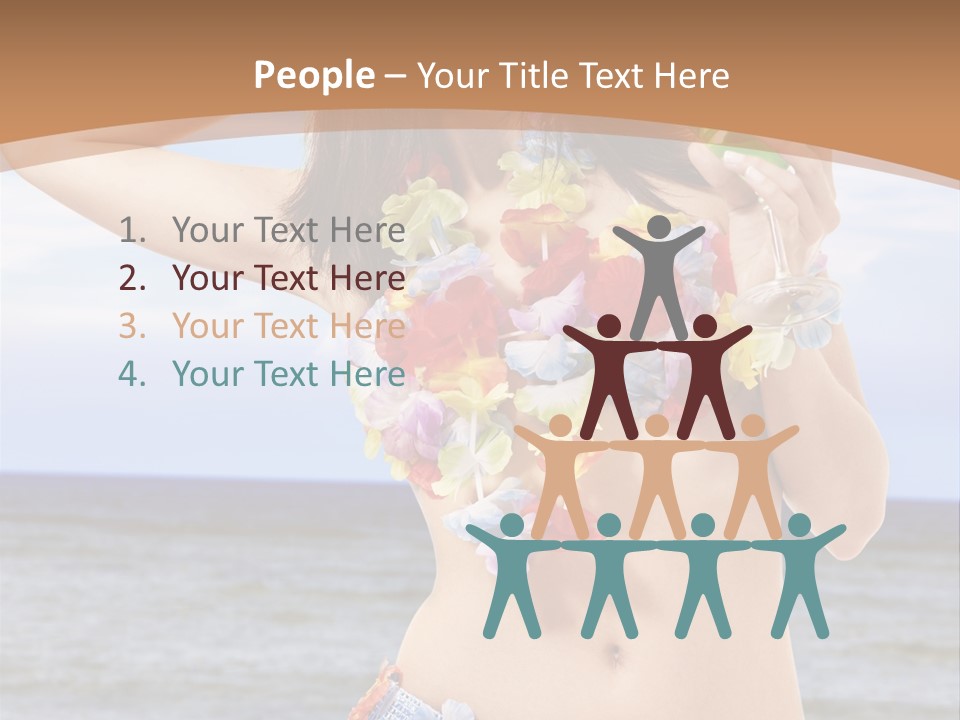 Woman Ocean Straw PowerPoint Template