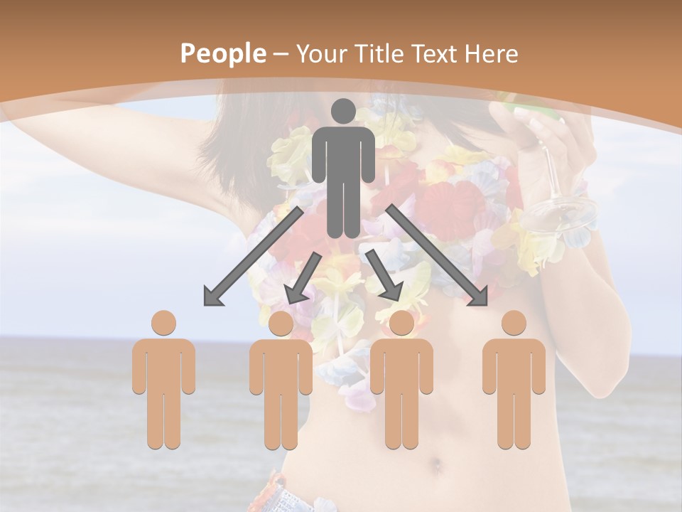 Woman Ocean Straw PowerPoint Template