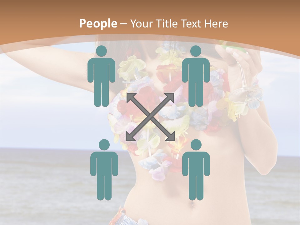 Woman Ocean Straw PowerPoint Template