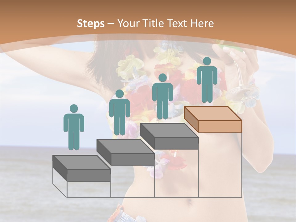 Woman Ocean Straw PowerPoint Template