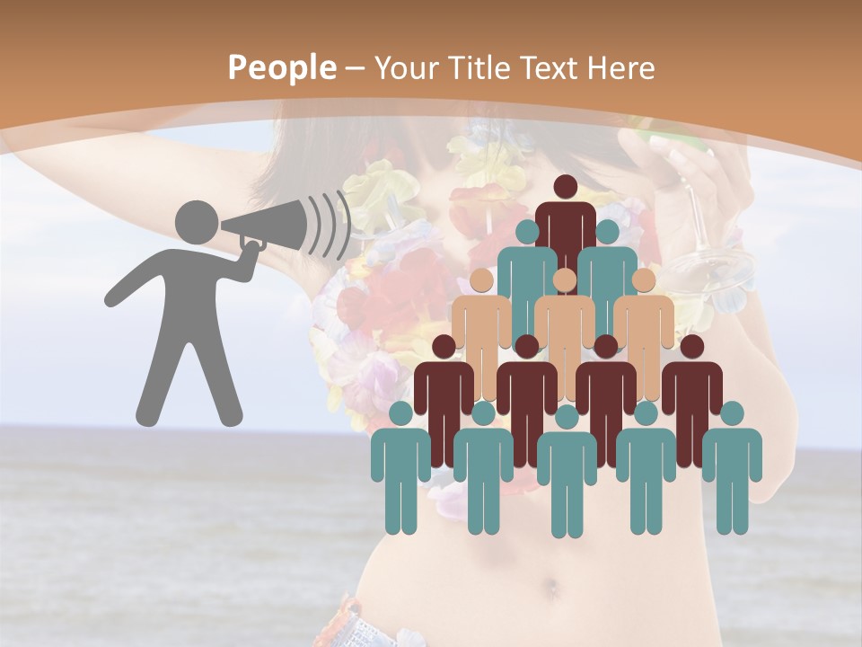 Woman Ocean Straw PowerPoint Template