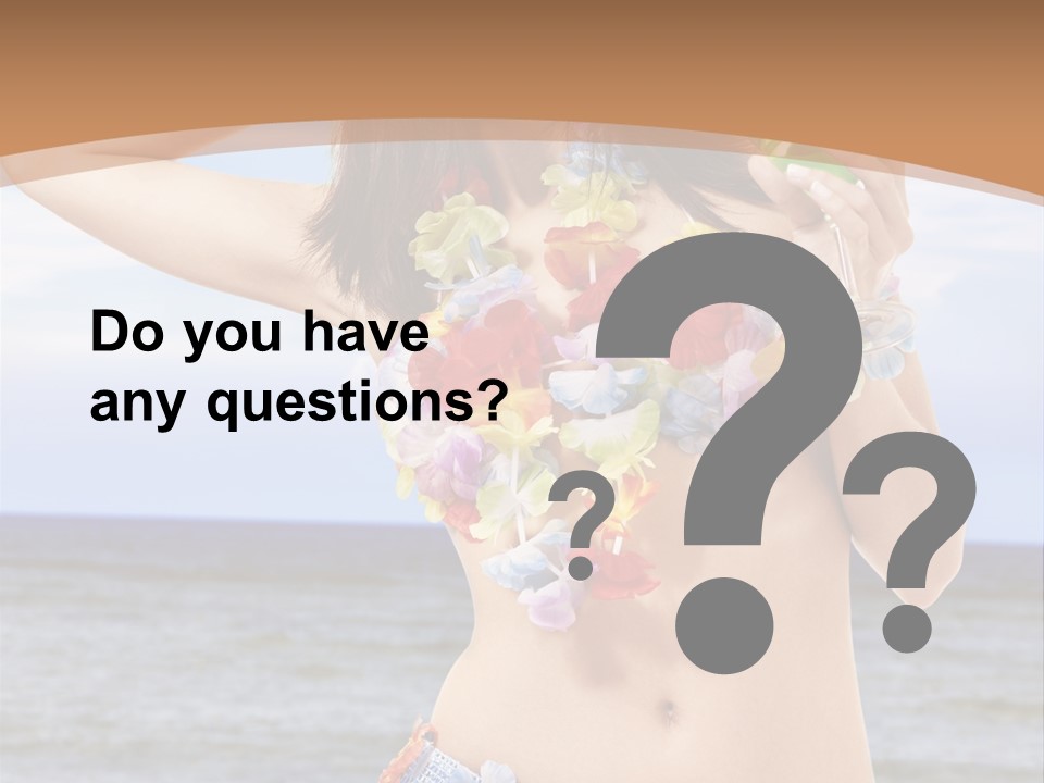 Woman Ocean Straw PowerPoint Template