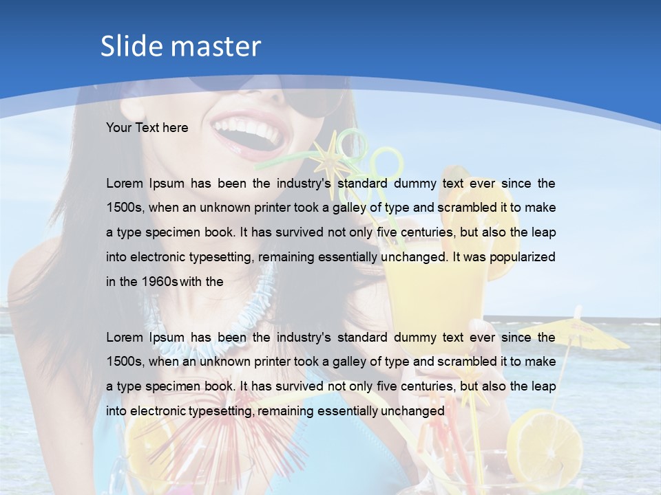 Alcohol Female Summer PowerPoint Template