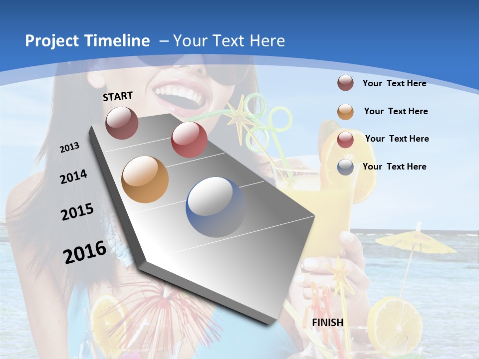 Alcohol Female Summer PowerPoint Template