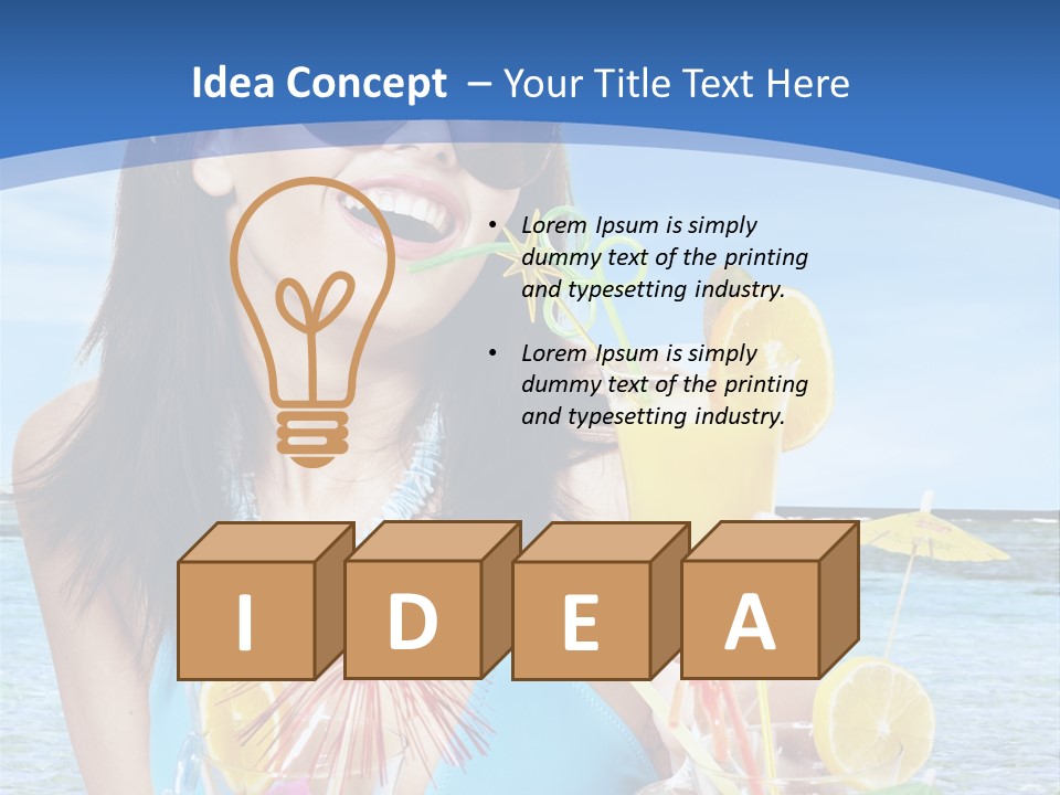 Alcohol Female Summer PowerPoint Template