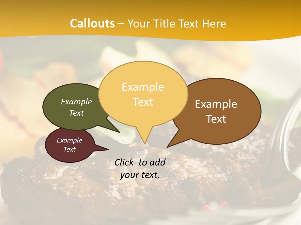 Dinner Fork Arugula PowerPoint Template