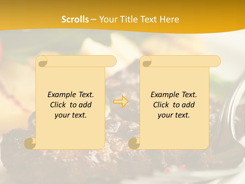 Dinner Fork Arugula PowerPoint Template