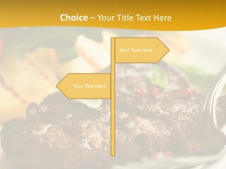 Dinner Fork Arugula PowerPoint Template