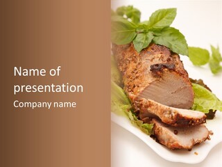 Food Sliced Bbq PowerPoint Template