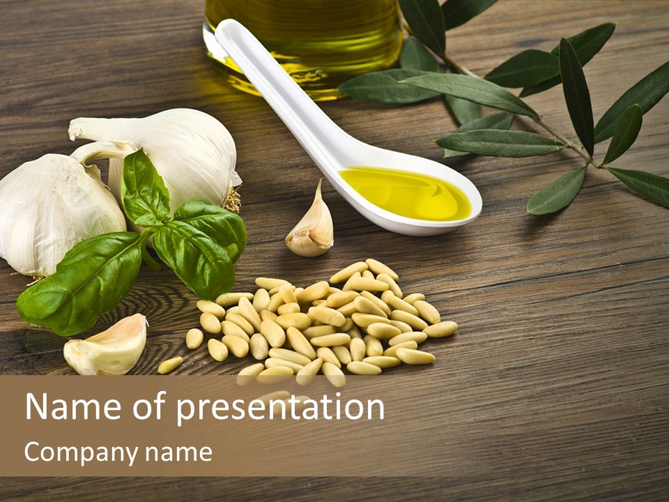 White Pasta Spoon PowerPoint Template