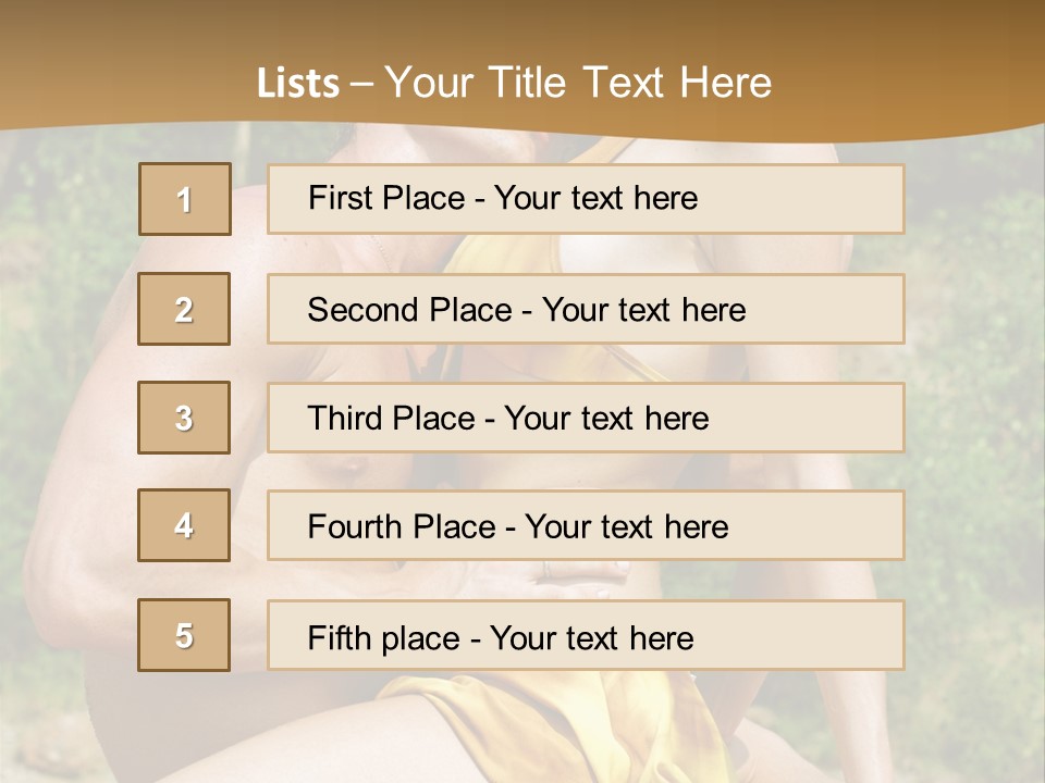 Sunlight Coastline Caucasian PowerPoint Template